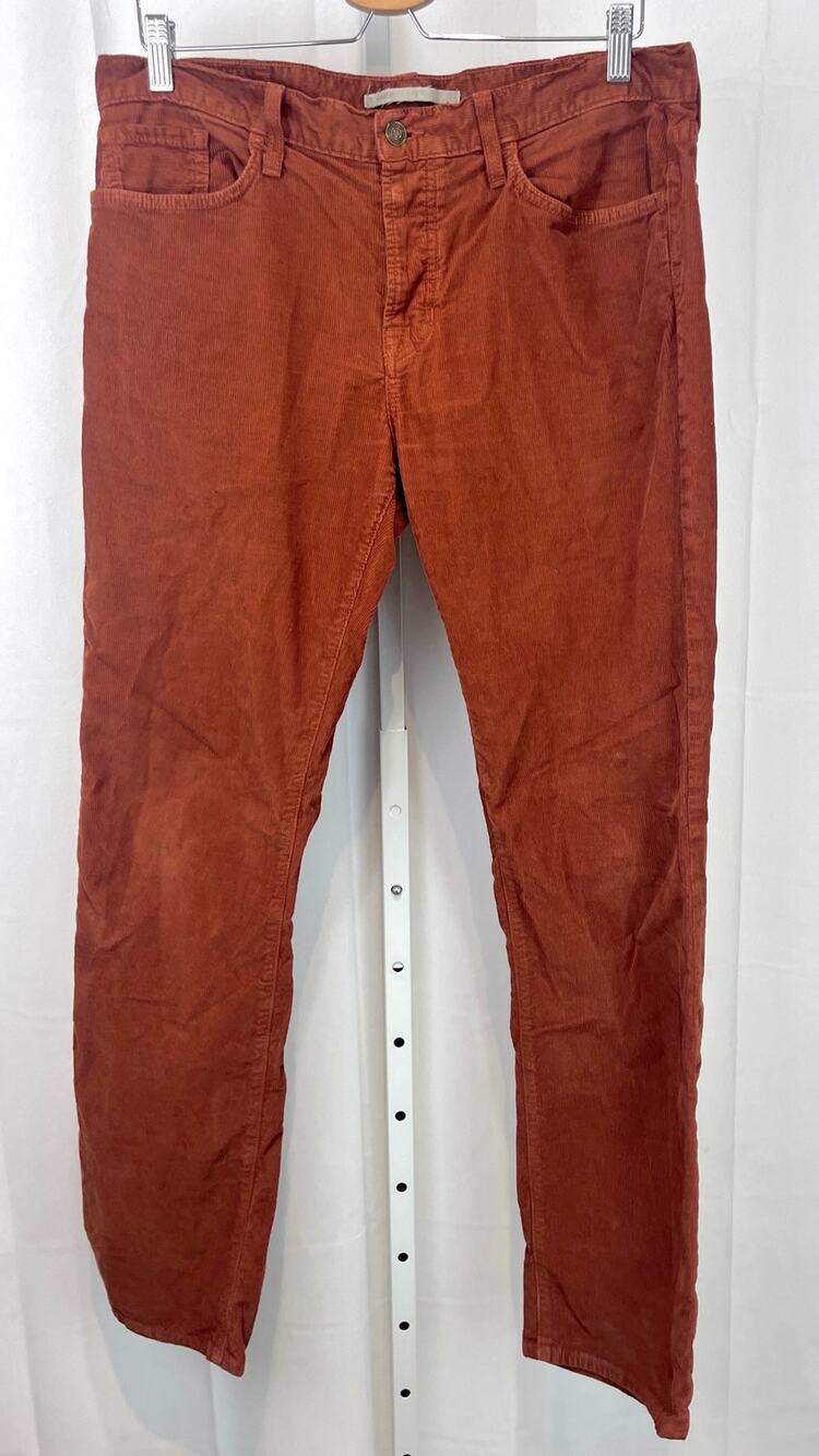 VINCE Mens Five Pocket Button Fly Corduroy Pants Rust Orange Size 34